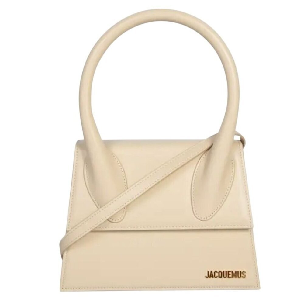 Jacquemus Le Grand Chiquito Top Handle Bag Crossbody Ivory Calf Leather Dust Bag